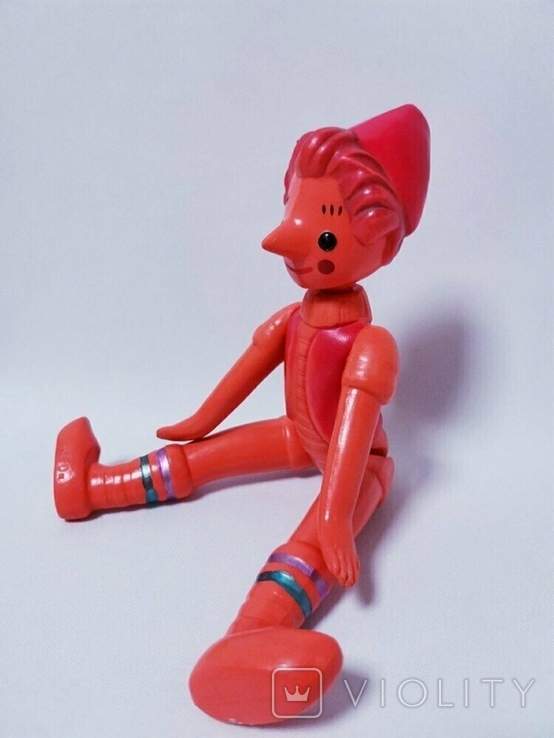 Іграшкова лялька СРСР целулоїдна на гумках Буратіно 27 см, фото №2