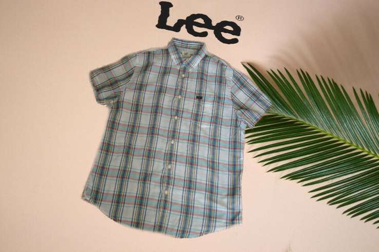 Lee оригинальная легкая мужская рубашка короткий рукав xl/l, фото №3