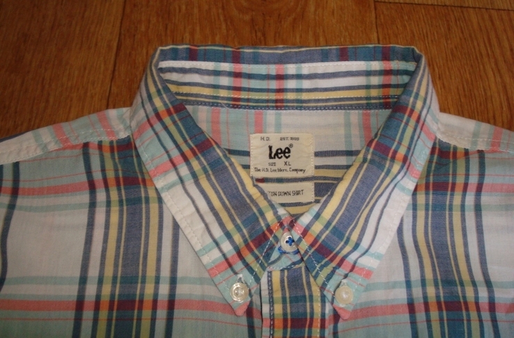 Lee оригинальная легкая мужская рубашка короткий рукав xl/l, фото №6