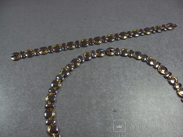 Набір біжутерії, ланцюжок і браслет Левир, довжина кольє 44,4 см і браслет 21 см, фото №8