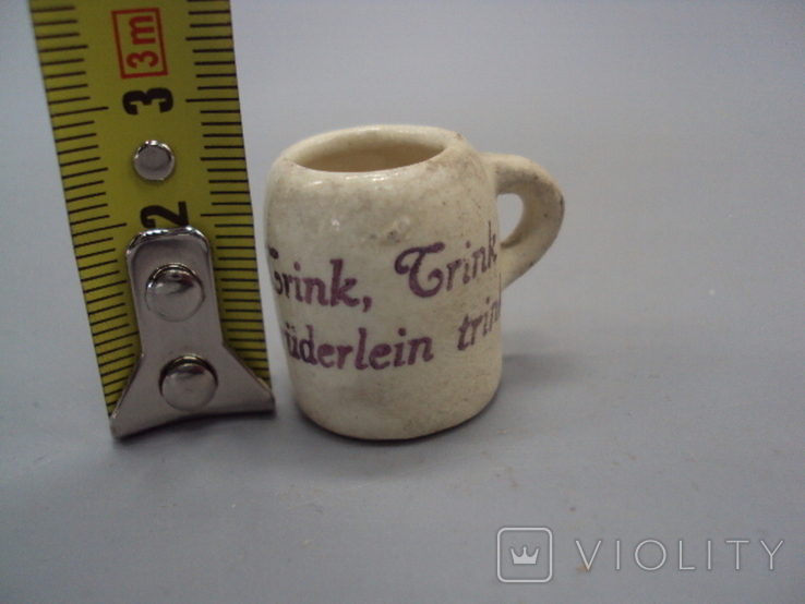 Фігурна кераміка мініатюрна німецька кружка пивний келих Grink Grink Bruderlein trink, фото №3