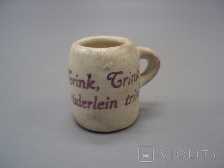 Figure ceramics miniature Germany mug beer glass Grink Grink Bruderlein trink, photo number 4