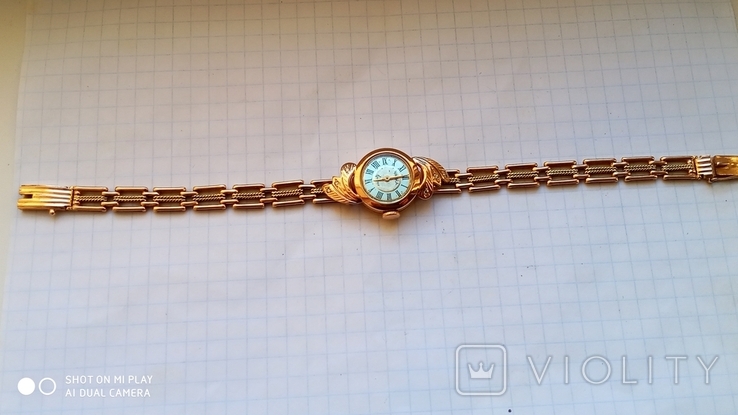 Часы "Чайка" золото 583, бриллианты с золотым браслетом., фото №12