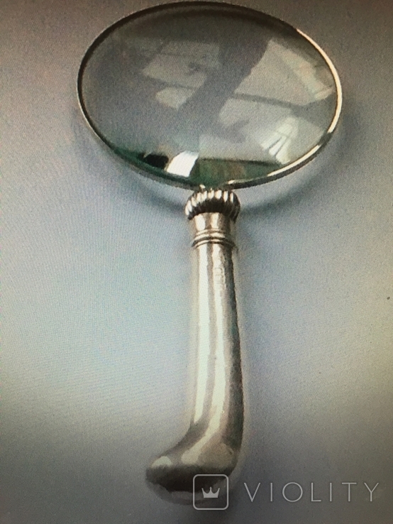 Увеличительное стекло с серебрянной ручкой-925 пр. Англия. Лот 2