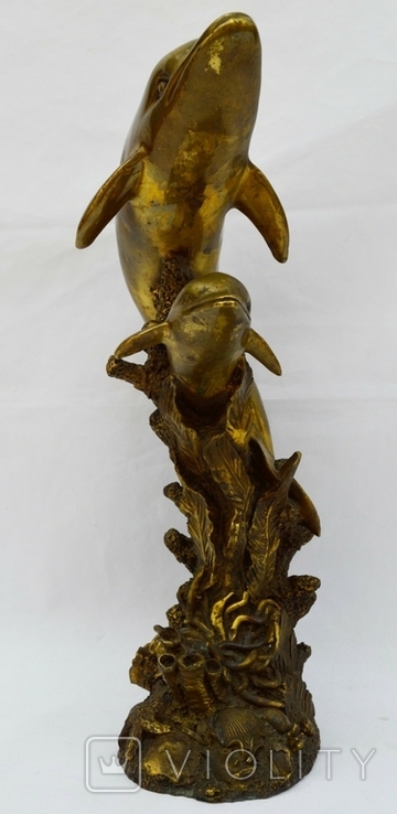 Бронзова скульптура "Два дельфіни"., photo number 3