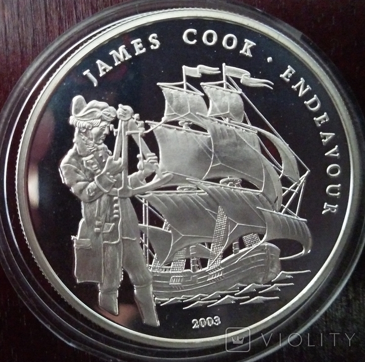 1000 франков, 2003 год, Конго, Джеймс Кук - серебро, фото №4