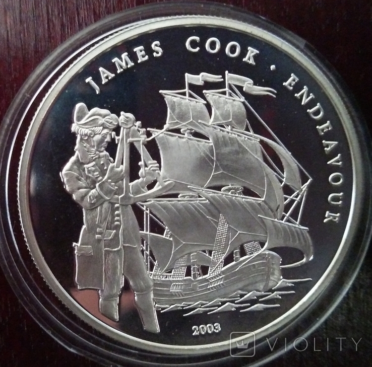 1000 франков, 2003 год, Конго, Джеймс Кук - серебро, фото №6