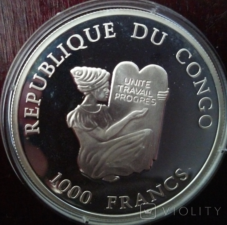 1000 франков, 2003 год, Конго, Джеймс Кук - серебро, фото №7