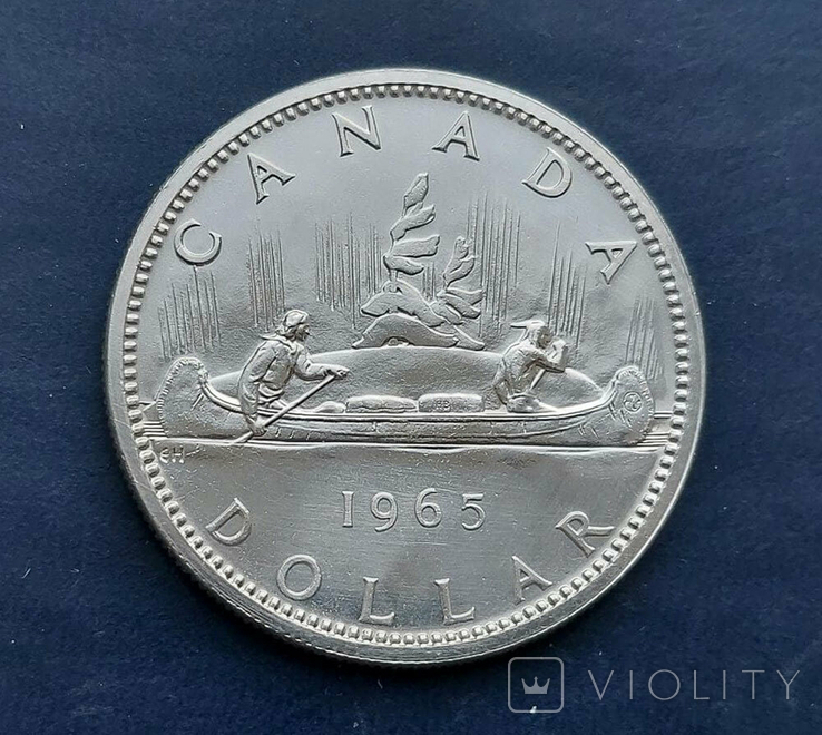 Срібний 1 долар 1965 р, (23,16 г, 0.800); Канада