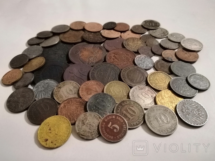 Монеты Германии 1874 - 1940 и царизм 60 шт.