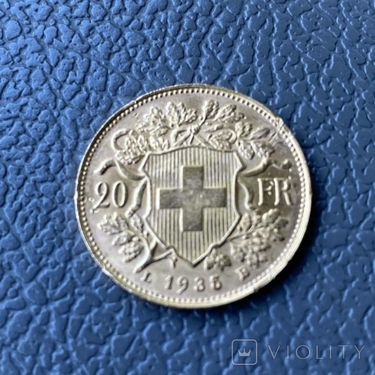 20 франков 1935 г. Швейцария, photo number 4