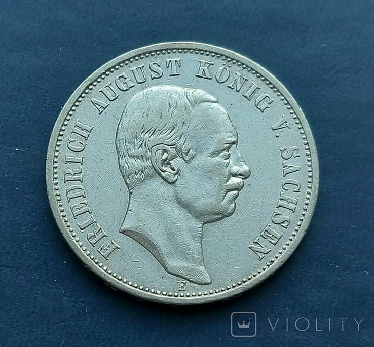Серебряные 3 марки 1908 г, (0.900, 16.62г), Саксония