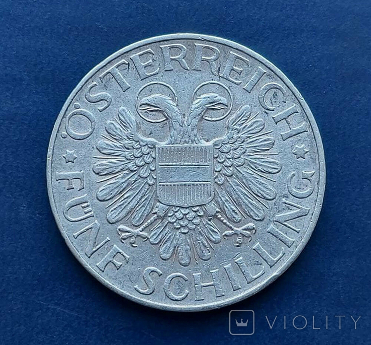 Серебряные 5 шиллингов 1935 г. (0.835, 15.0г), Австрия