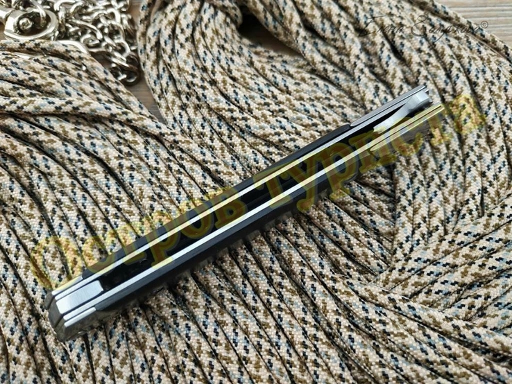 Нож складной стилет Флиппер M390 с чехлом черный, фото №11