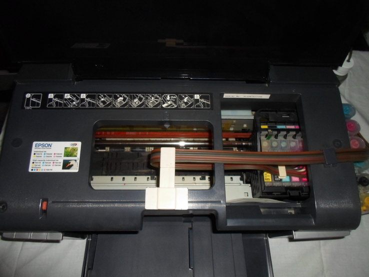 Фотопринтер цветной струйный Epson Stylus Photo T50 с СНПЧ, печать CD/DVD, фото №4