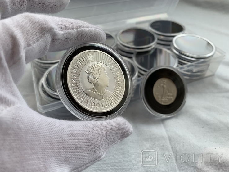 Капсулы для монет универсальные большие 46мм с вкладышами