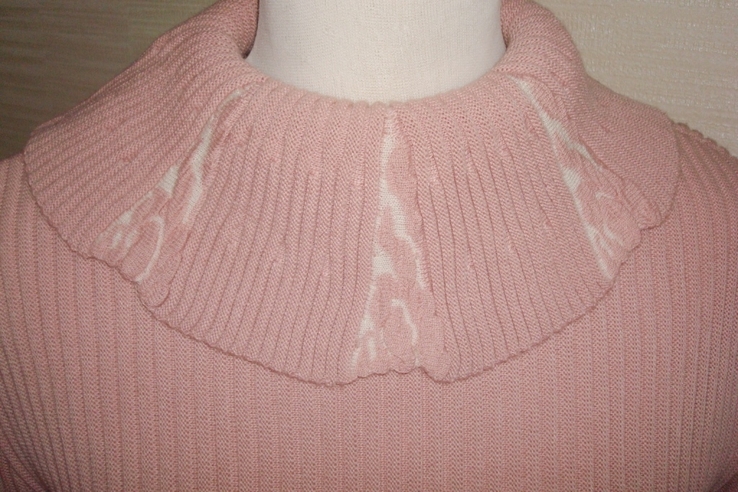 Красивый полушерстяной пудровый женский свитер удлиненный полушерсть турция, photo number 4