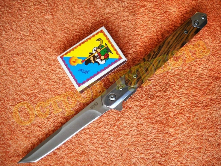 Нож складной Флиппер M390 танто с чехлом, фото №4