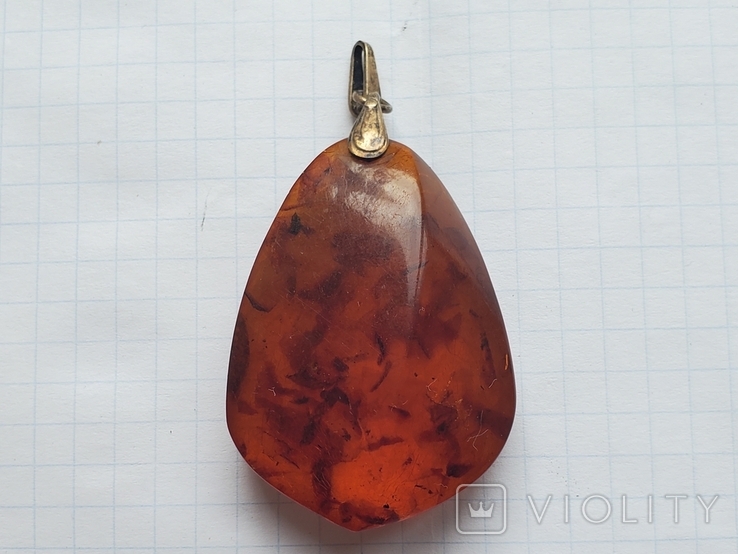 Amber necklace in silver 875, amber pendant in silver 875, USSR., photo number 3