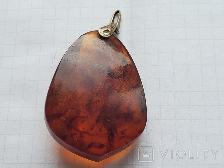 Amber necklace in silver 875, amber pendant in silver 875, USSR., photo number 4