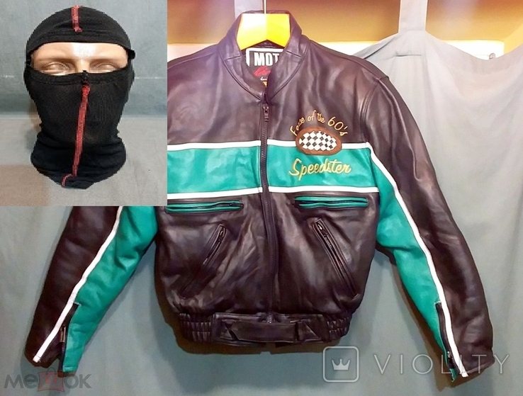 Protective Moto Jacket moto line scotchlite 3m genuine leather Germany 52 size, photo number 2