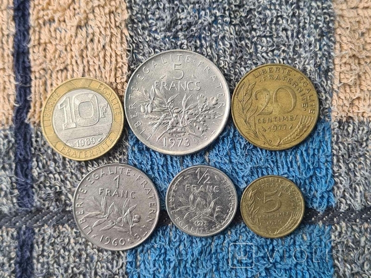 Набор монет франция 1960-1989, фото №2