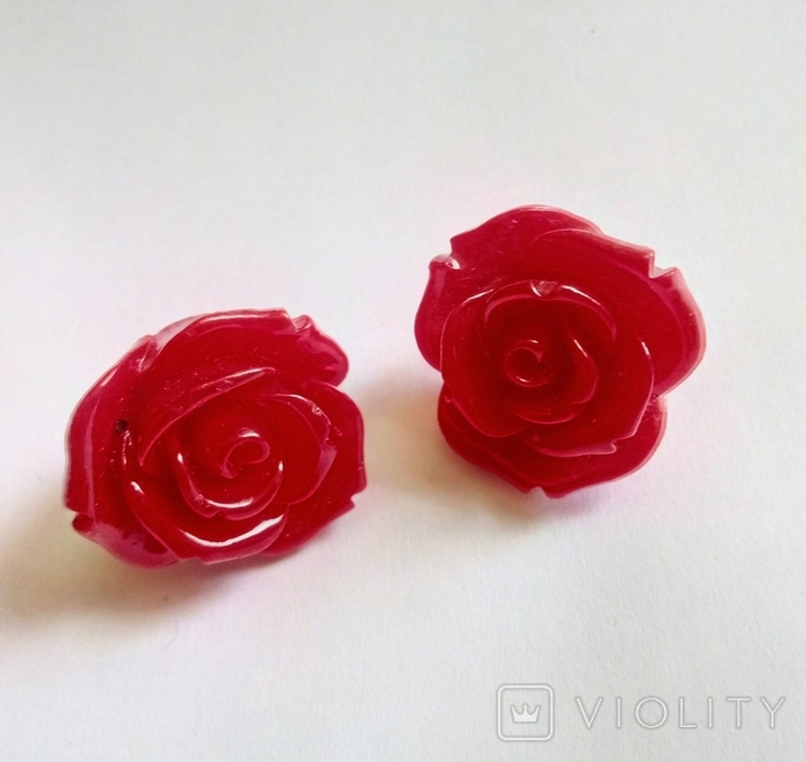 Вінтажні сережки у вигляді троянди, фото №2