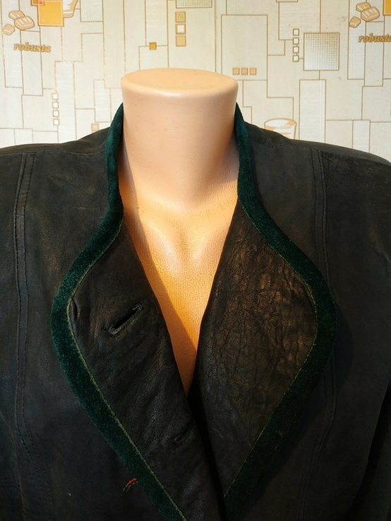 Куртка кожаная короткая без ярлыка вышивка р-р 36, фото №5