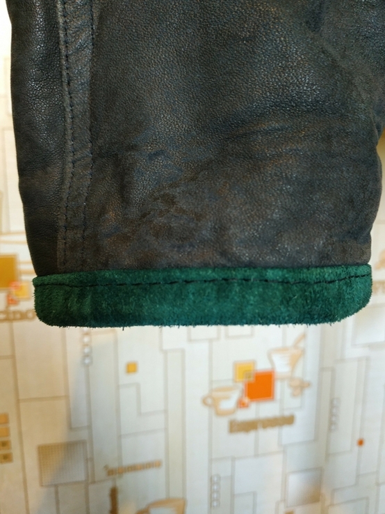 Куртка кожаная короткая без ярлыка вышивка р-р 36, фото №6
