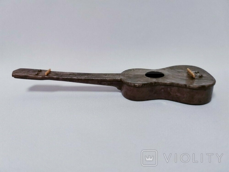 Souvenir of the USSR toy guitar celluloid 19 cm with strings, photo number 3