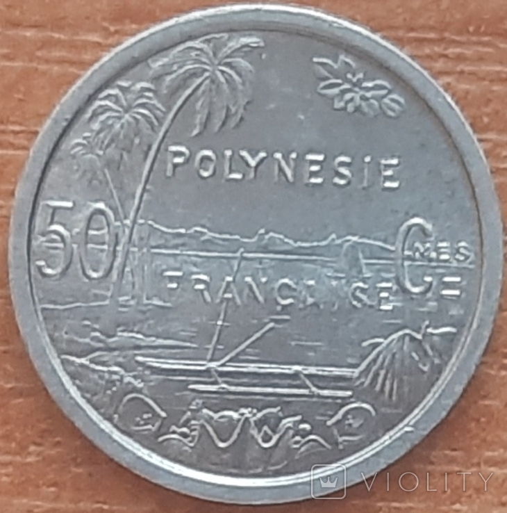 Французская Полинезия 50 сантимов 1965, фото №2