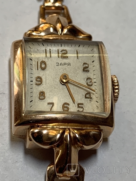 Часы золотые "Заря" 583 проба з браслетом та оригинальной коробкой