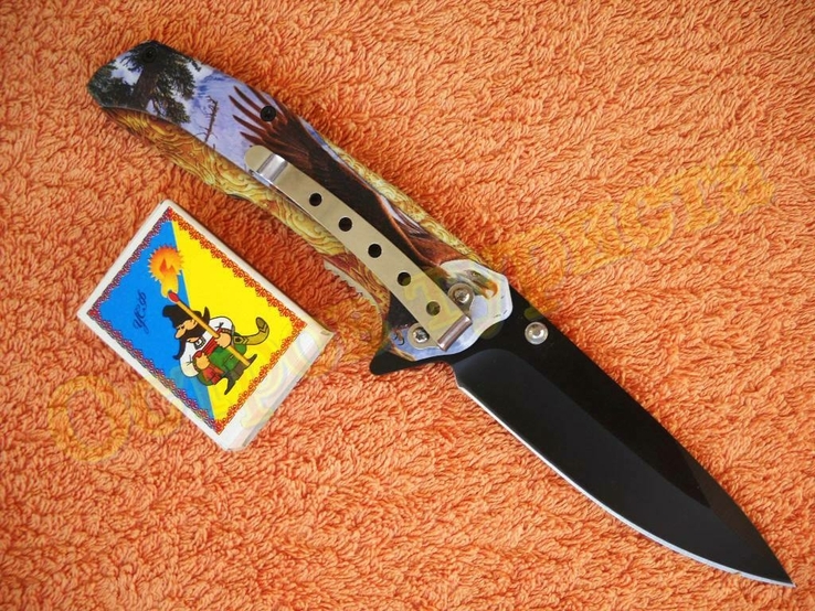 Нож складной Eagle полуавтомат клипса сталь 440, numer zdjęcia 4