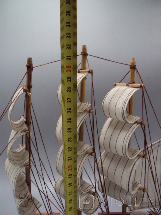 Модель корабельного фрегата Confection sailboat висота дерева 32 см, довжина 31 см, фото №3