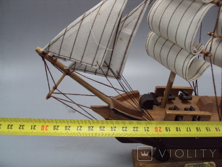 Модель корабельного фрегата Confection sailboat висота дерева 32 см, довжина 31 см, фото №4