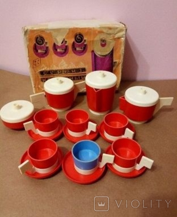 Сервиз кофейный посудка игрушка 1975г СССР, фото №2