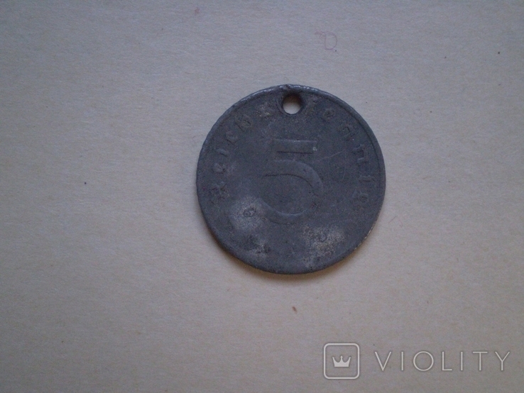 Дукач монета 5 пфеннингов Германия 3-й Рейх Свастика, фото №4