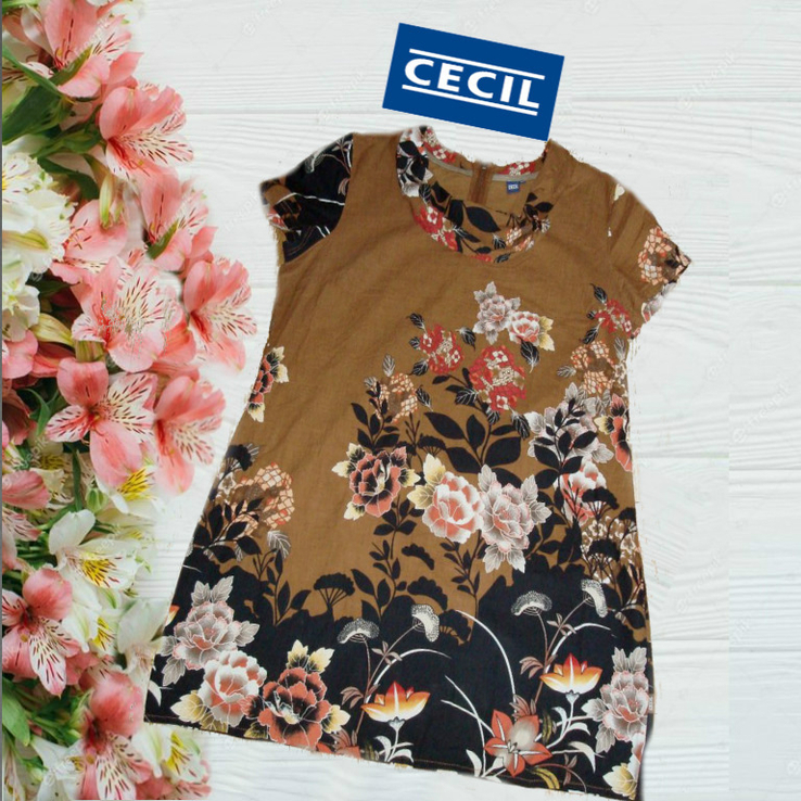 Cecil красивое легкое женское платье хлопок в цветы 2xl, фото №2