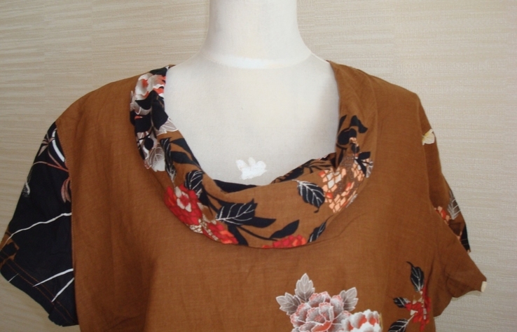 Cecil красивое легкое женское платье хлопок в цветы 2xl, фото №5