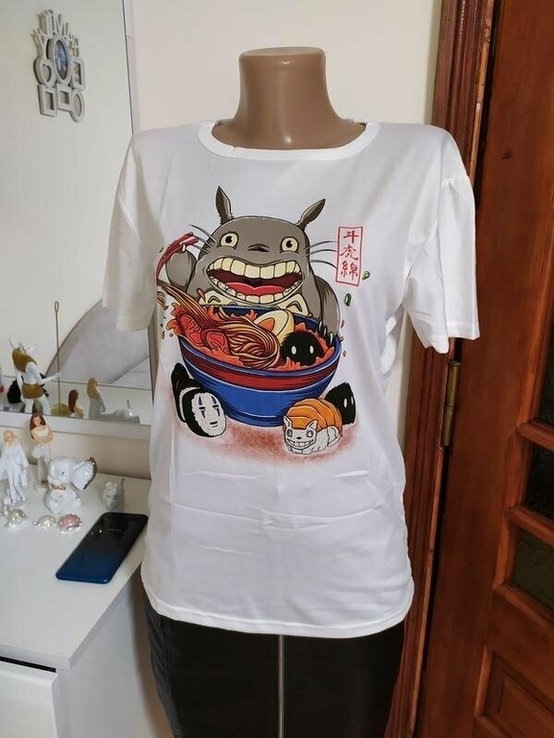 Футболка аниме суши тоторо хаяо миядзаки косплей Totoro Ghibli студия Гибли котобус, фото №2