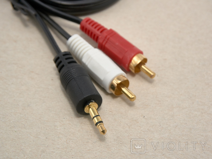 Аудио кабель 2 RSA тюльпаны папа 3.5 jack 1,5 м