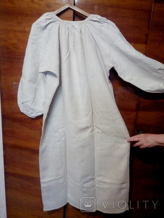 Старинная вышитая сорочка. Белая вышивка., фото №7
