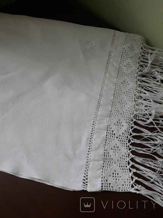 Старинное полотенце из домотканного льна. Монограмма, фото №6