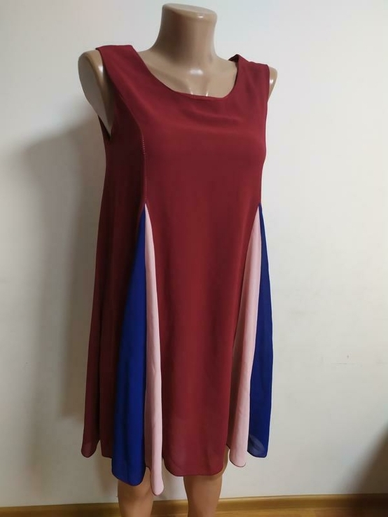 Стильное платье сарафан на подкладке бордо шифон, фото №2