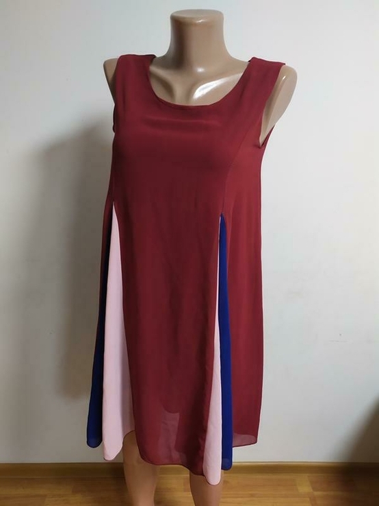 Стильное платье сарафан на подкладке бордо шифон, фото №4