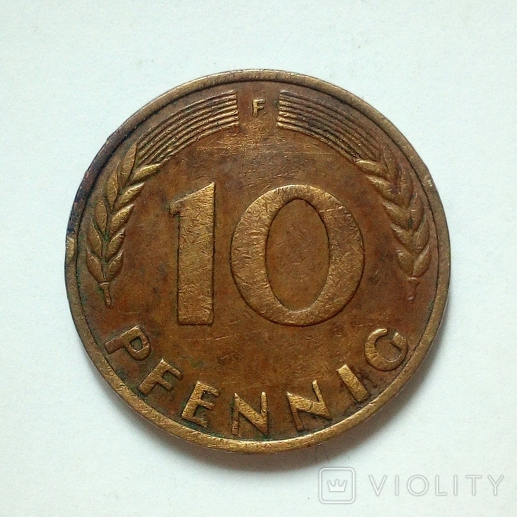 Германия 10 пфеннигов 1950 г. - F