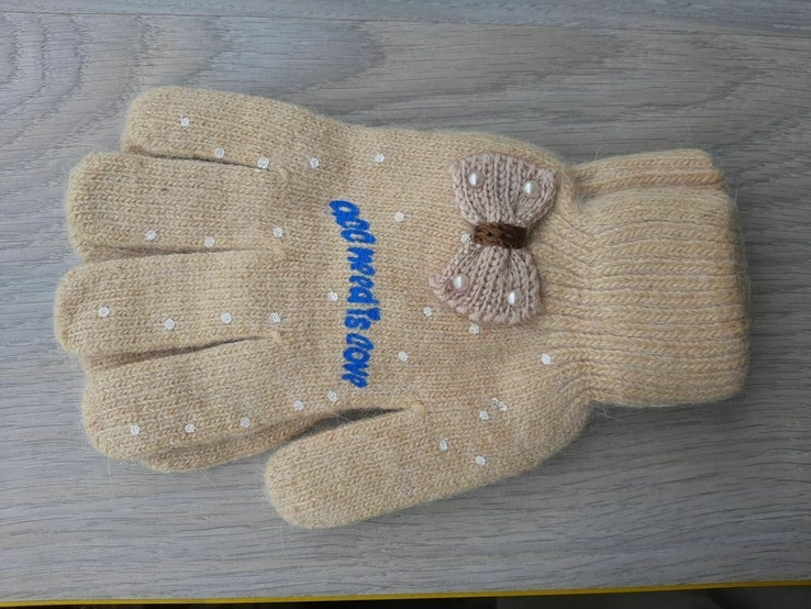 Детские зимние шерстяные перчатки Хорошее качество Длина 15,4 см Ширина 7,4 см Длина 15, фото №9