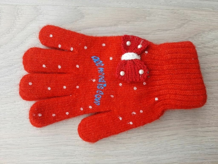 Детские зимние шерстяные перчатки Хорошее качество Длина 15,4 см Ширина 7,4 см Длина 15, фото №10