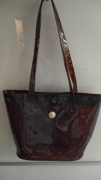 Силиконовая итальянская коричневая леопардовая сумка, фото №3