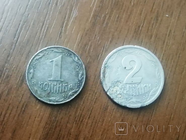 1 Копійка 1992 та 2 копійки 1993 алюміній, 4 монети, фото №3